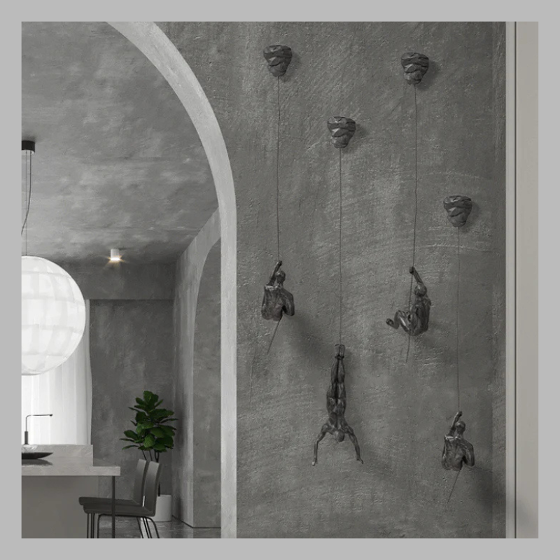Creative Wall Sculpture Set – Modern 3D Climbing Man