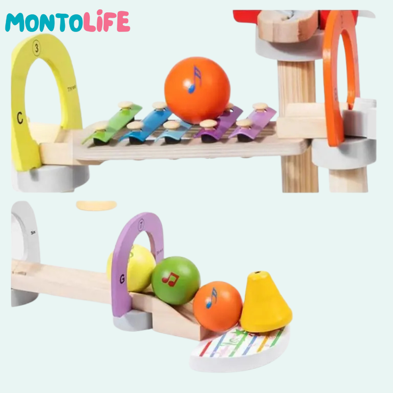 Musical Ball Run – Wooden Marble Track with Sound & STEM Learning Fun