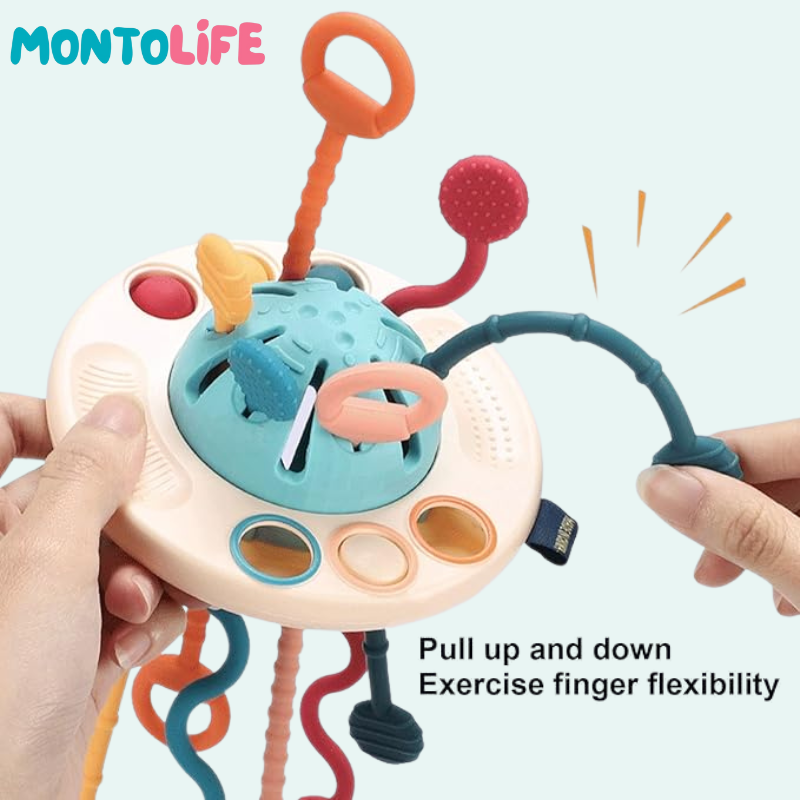 Sensory Pull Toy – Soft Silicone Early Learning & Fine Motor Skill Builder