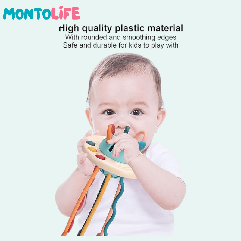 Sensory Pull Toy – Soft Silicone Early Learning & Fine Motor Skill Builder