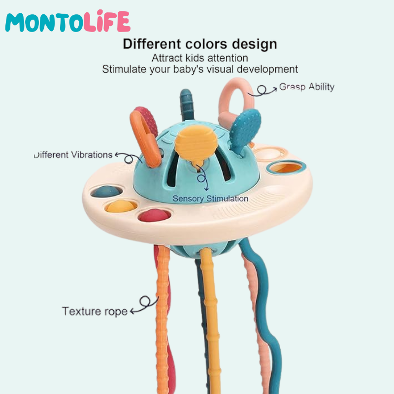 Sensory Pull Toy – Soft Silicone Early Learning & Fine Motor Skill Builder