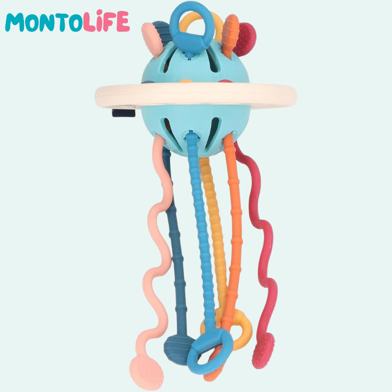 Sensory Pull Toy – Soft Silicone Early Learning & Fine Motor Skill Builder