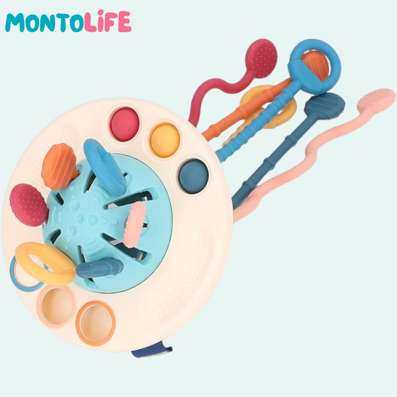 Sensory Pull Toy – Soft Silicone Early Learning & Fine Motor Skill Builder