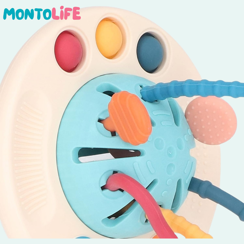 Sensory Pull Toy – Soft Silicone Early Learning & Fine Motor Skill Builder