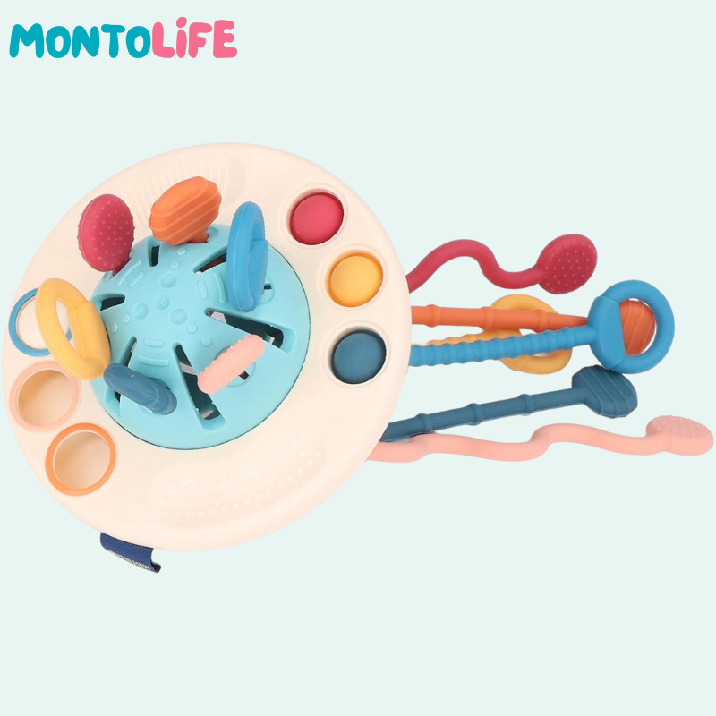 Sensory Pull Toy – Soft Silicone Early Learning & Fine Motor Skill Builder