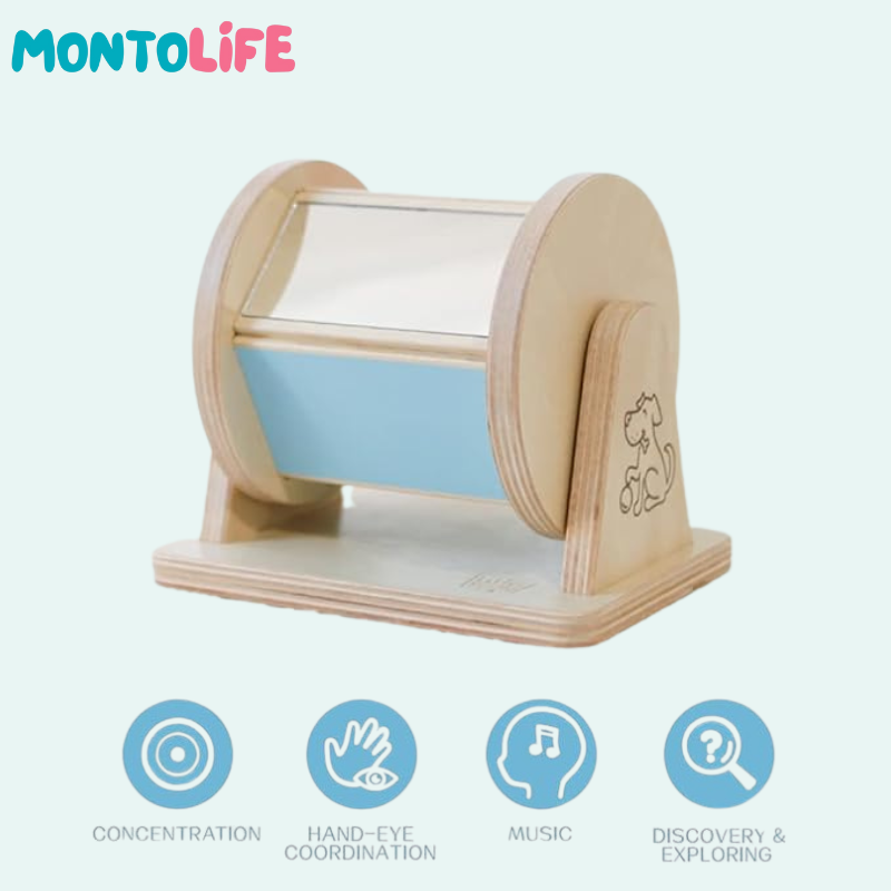 Rotating Sensory Drum – Wooden Early Learning & Development Toy