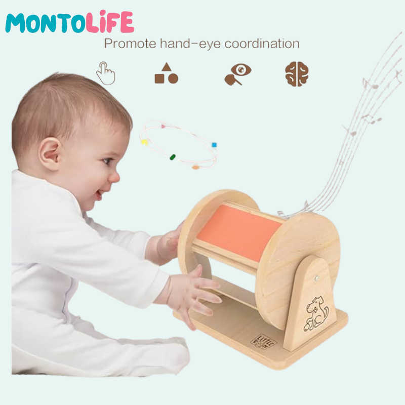 Rotating Sensory Drum – Wooden Early Learning & Development Toy