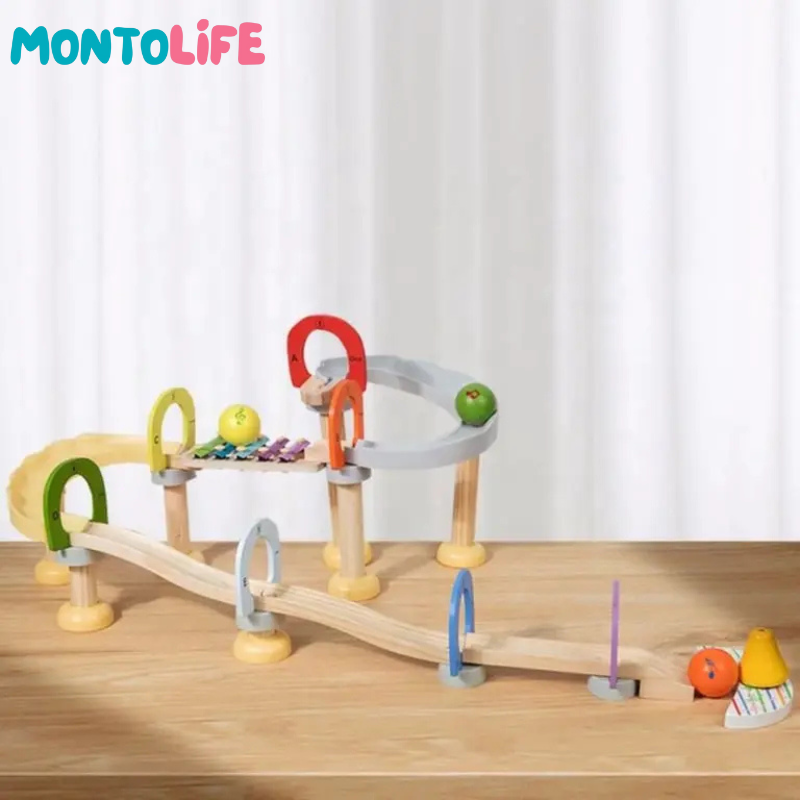 Musical Ball Run – Wooden Marble Track with Sound & STEM Learning Fun