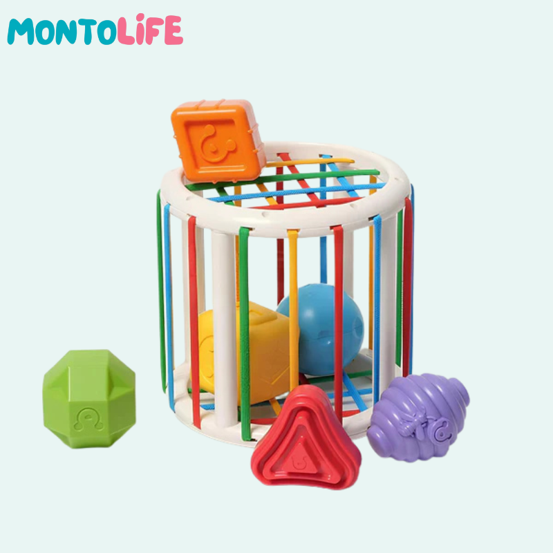 Shape Sorting Blocks – Wooden Educational Toy for Early Learning