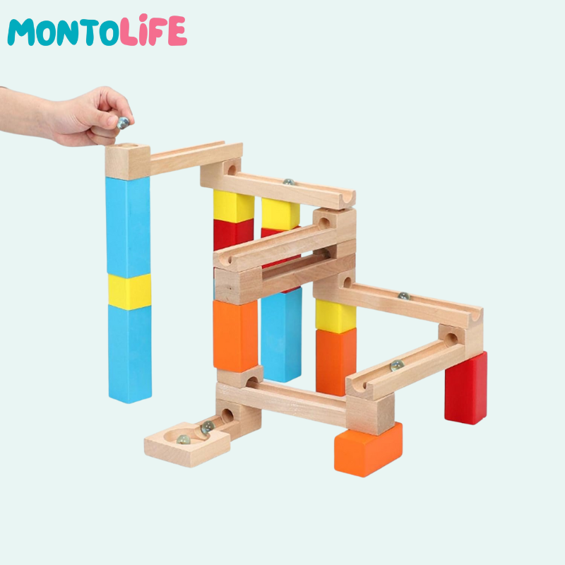 Wooden Ball Track – Educational Marble Run Construction Toy