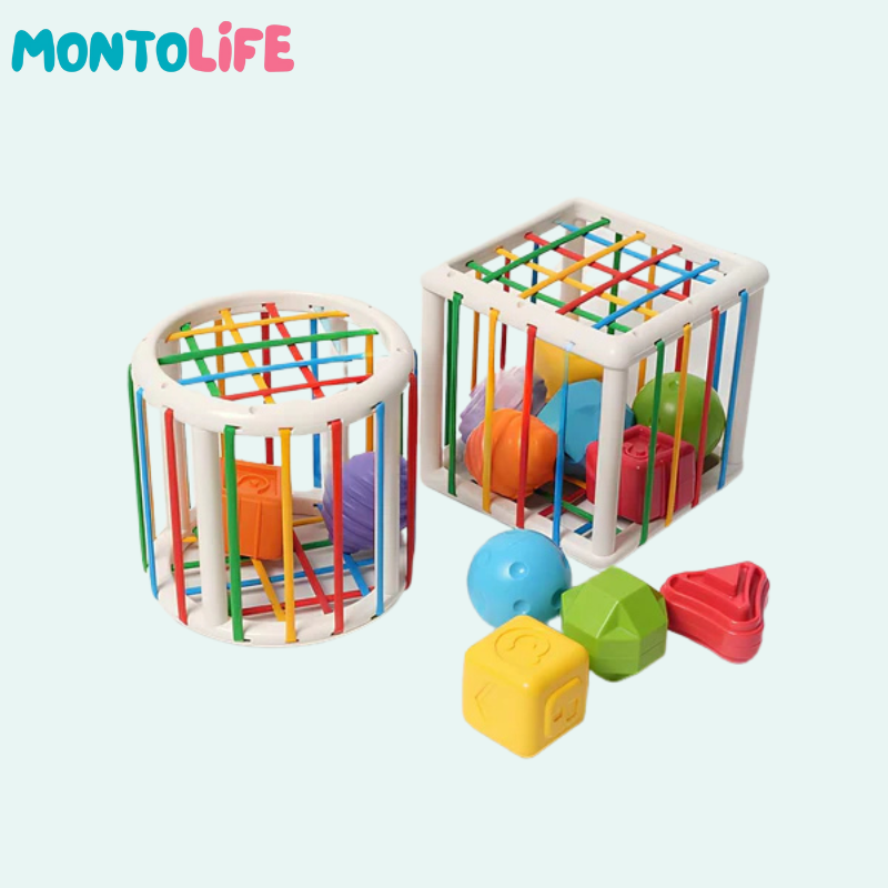 Shape Sorting Blocks – Wooden Educational Toy for Early Learning