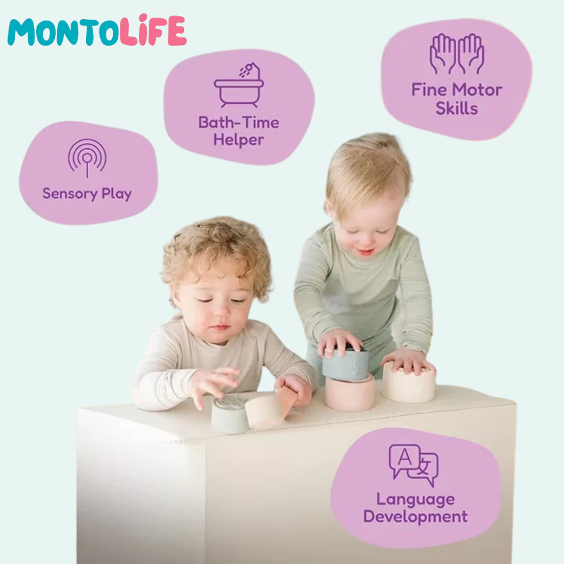 Nesting & Stacking Cups – Colorful Educational Playset for Infant Development
