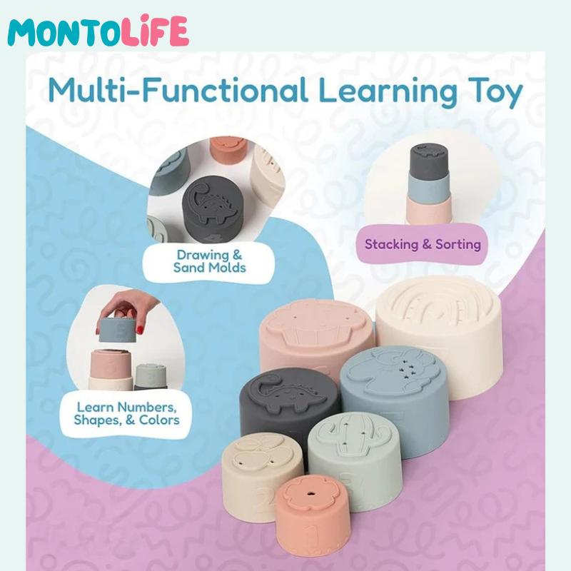 Nesting & Stacking Cups – Colorful Educational Playset for Infant Development