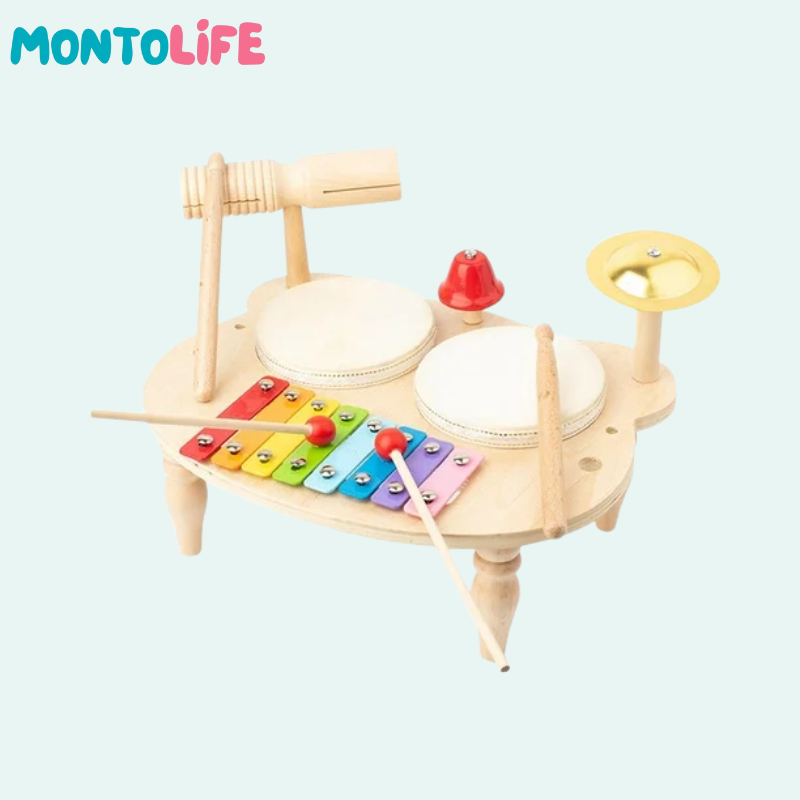 Musical Percussion Kit – Wooden Rhythm & Sound Exploration Toy for Kids