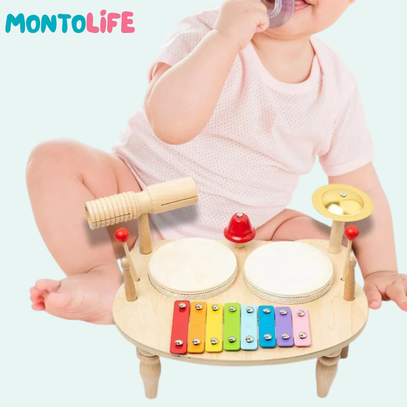 Musical Percussion Kit – Wooden Rhythm & Sound Exploration Toy for Kids