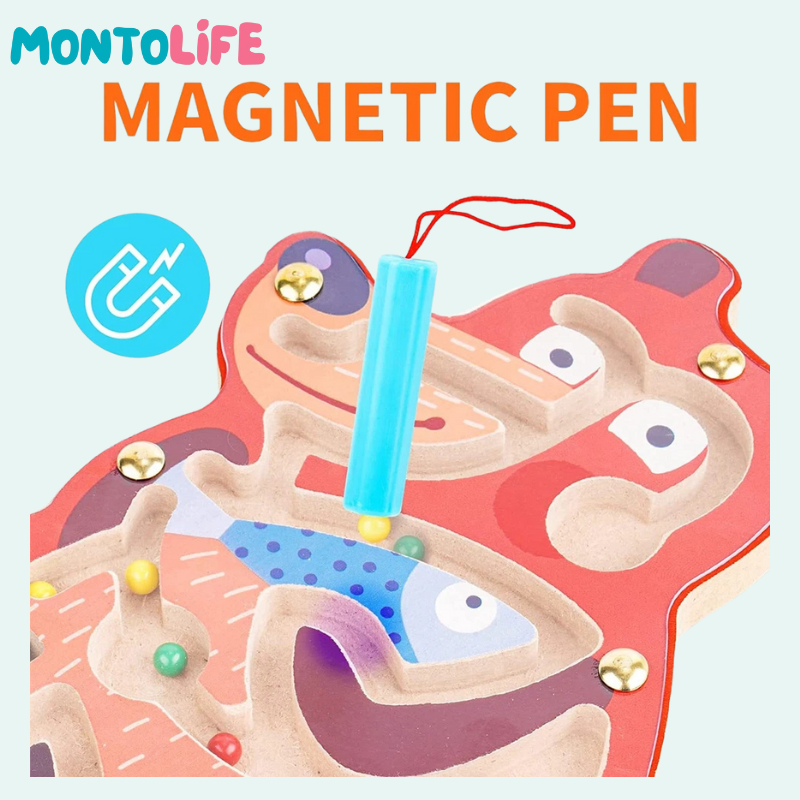 Wooden Magnetic Maze – Interactive Fine Motor Skill Learning Toy