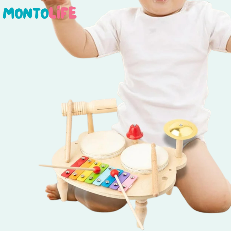 Musical Percussion Kit – Wooden Rhythm & Sound Exploration Toy for Kids