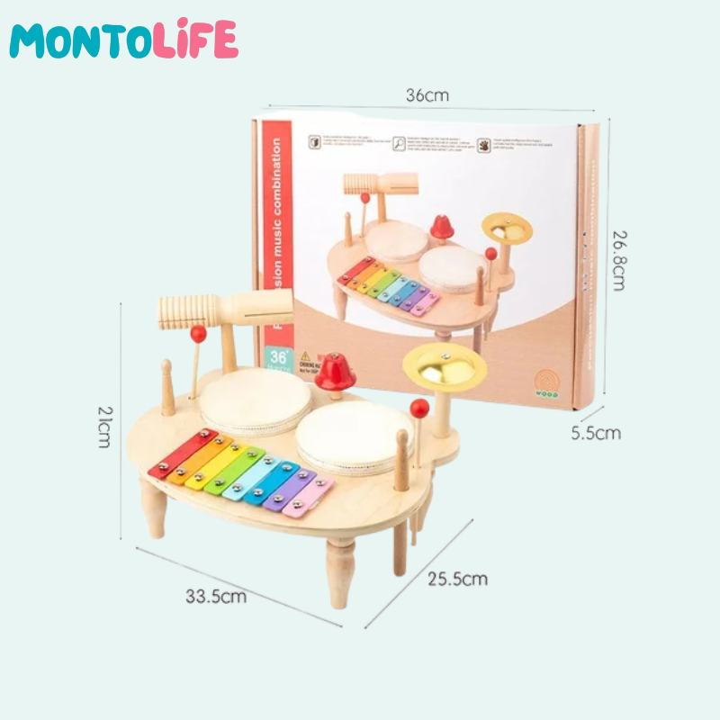Musical Percussion Kit – Wooden Rhythm & Sound Exploration Toy for Kids