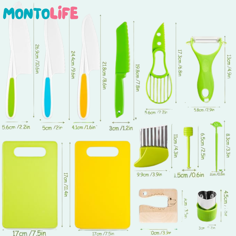 Kitchen Tool Set – Real Cooking Utensils for Independent Little Learners