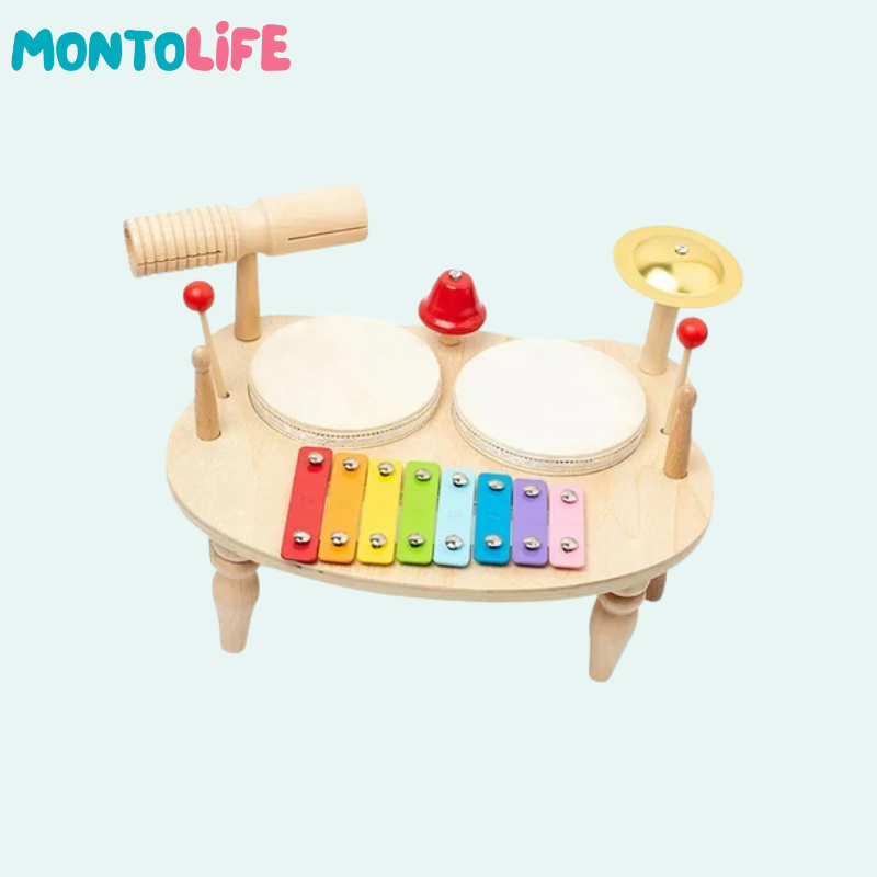 Musical Percussion Kit – Wooden Rhythm & Sound Exploration Toy for Kids