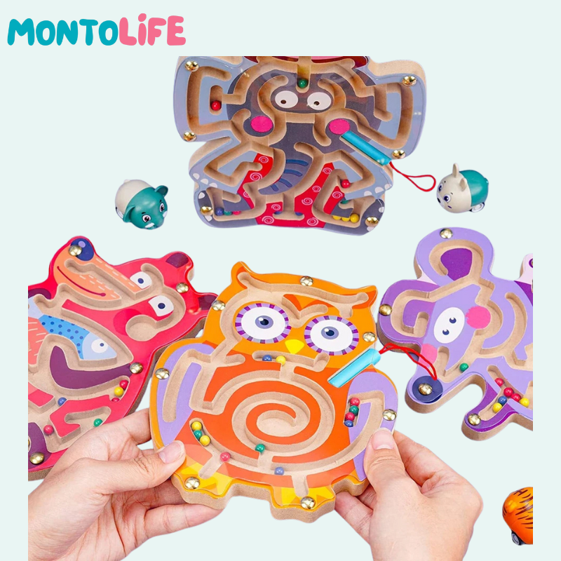Wooden Magnetic Maze – Interactive Fine Motor Skill Learning Toy
