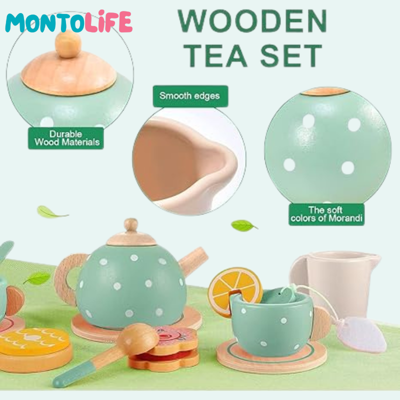 Wooden Tea Set – Pretend Play for Mindful Motor & Social Skills Development