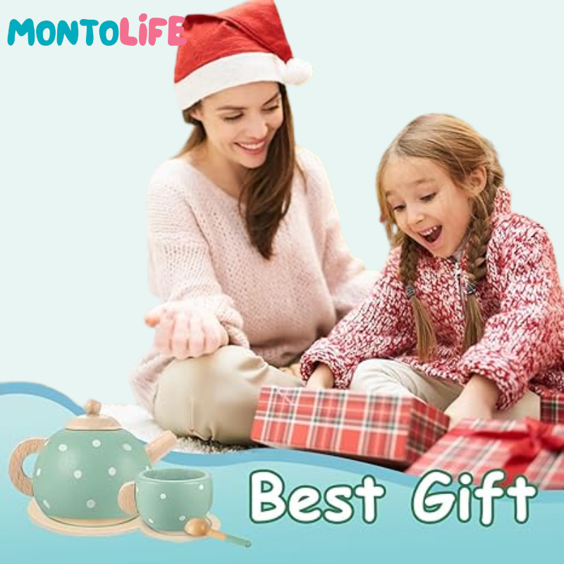 Wooden Tea Set – Pretend Play for Mindful Motor & Social Skills Development