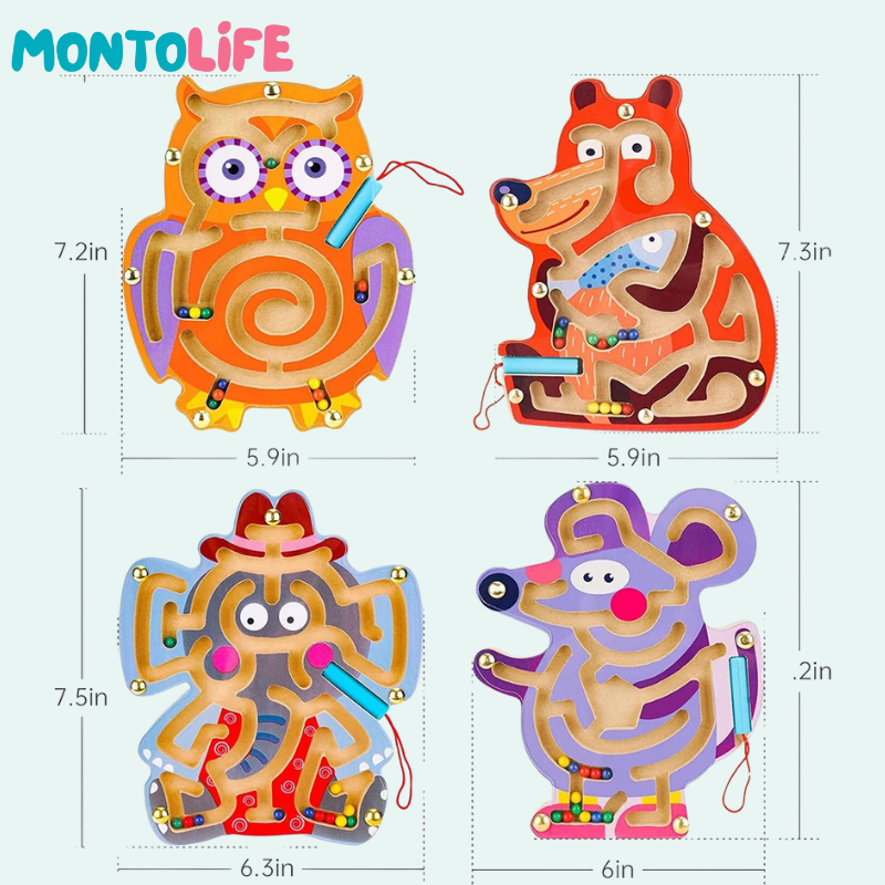 Wooden Magnetic Maze – Interactive Fine Motor Skill Learning Toy