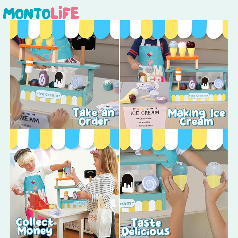 Ice Cream Stand – Pretend Play Set for Imaginative & Educational Fun