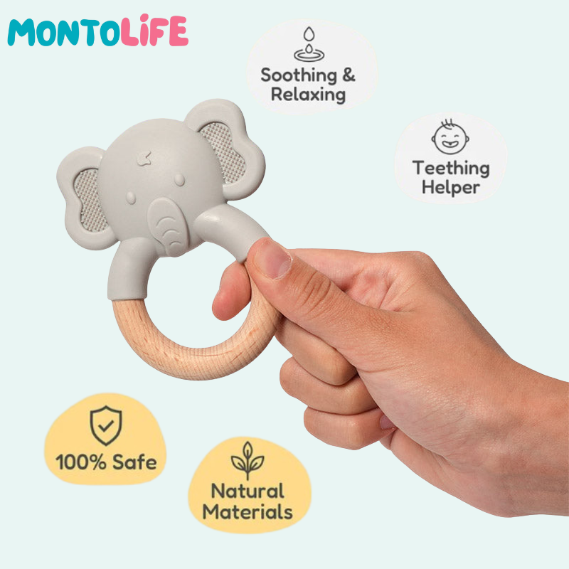 Baby Teething Elephant – Soft Silicone Sensory Toy for Oral Development