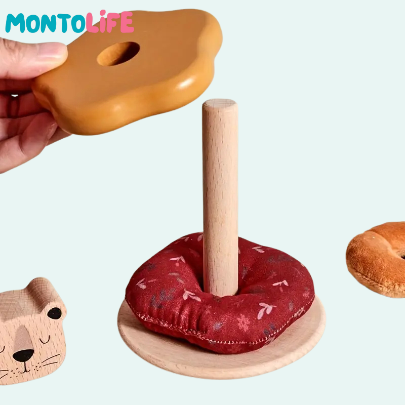 Wooden Lion Stacking Toy – Cute Animal Balance & Early Learning Playset