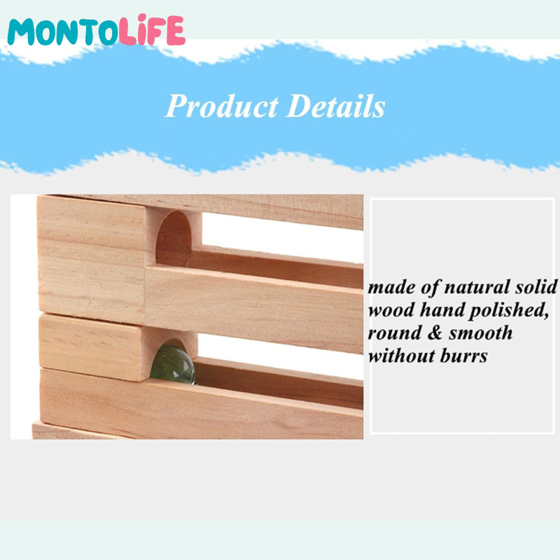 Wooden Ball Track – Educational Marble Run Construction Toy