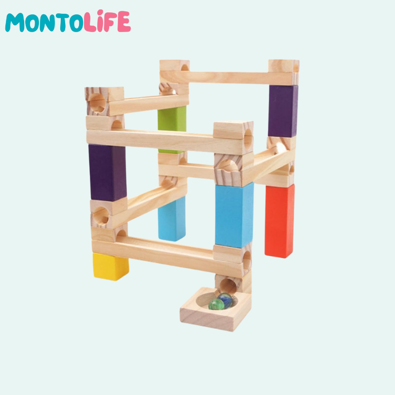 Wooden Ball Track – Educational Marble Run Construction Toy