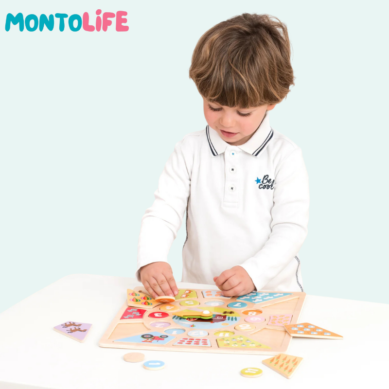 Wooden Clock Puzzle – Educational Time Learning Toy