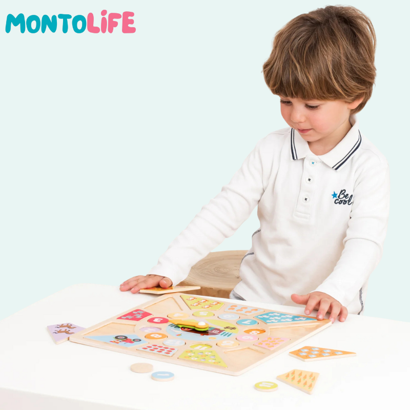Wooden Clock Puzzle – Educational Time Learning Toy