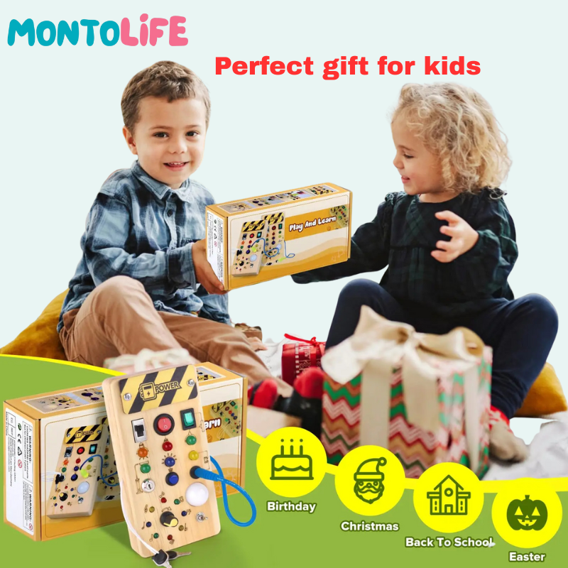 Wooden Switch Activity Board – Encourage Focus, Fine Motor Skills & Exploration