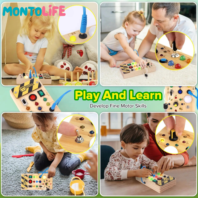 Wooden Switch Activity Board – Encourage Focus, Fine Motor Skills & Exploration