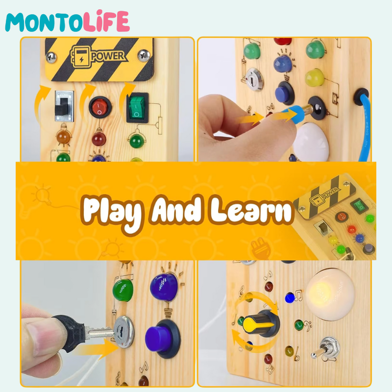 Wooden Switch Activity Board – Encourage Focus, Fine Motor Skills & Exploration