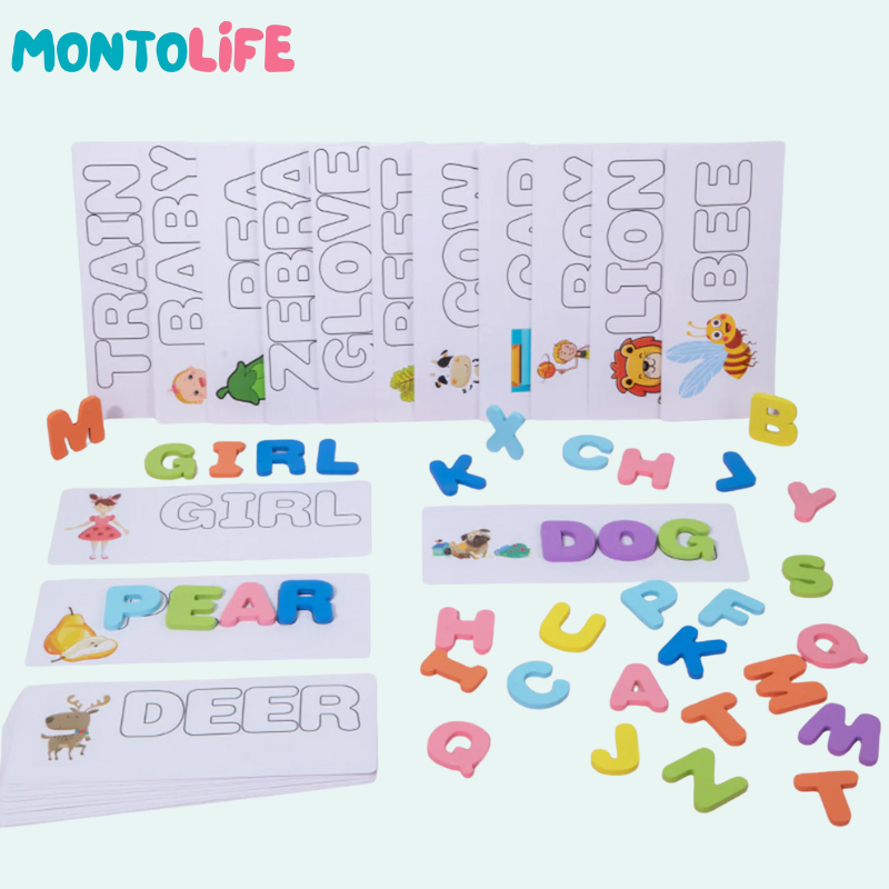 Wooden Spelling Puzzle – Boost Literacy Skills Through Play