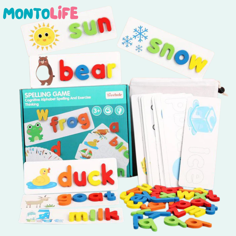 Wooden Spelling Puzzle – Boost Literacy Skills Through Play
