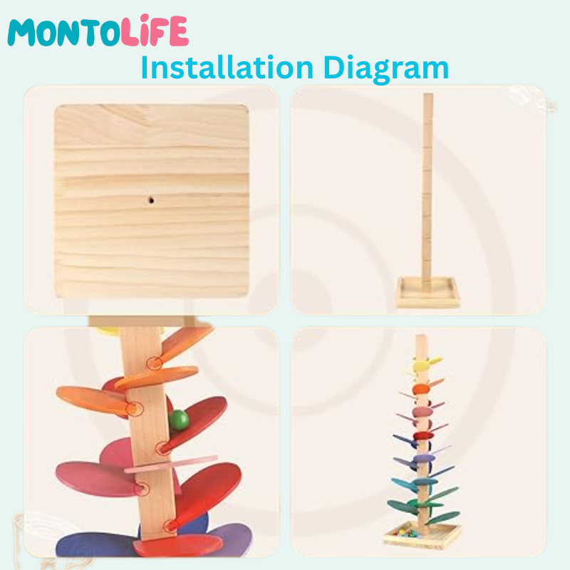Wooden Rainbow Tree – Soothing Drop Ball Toy