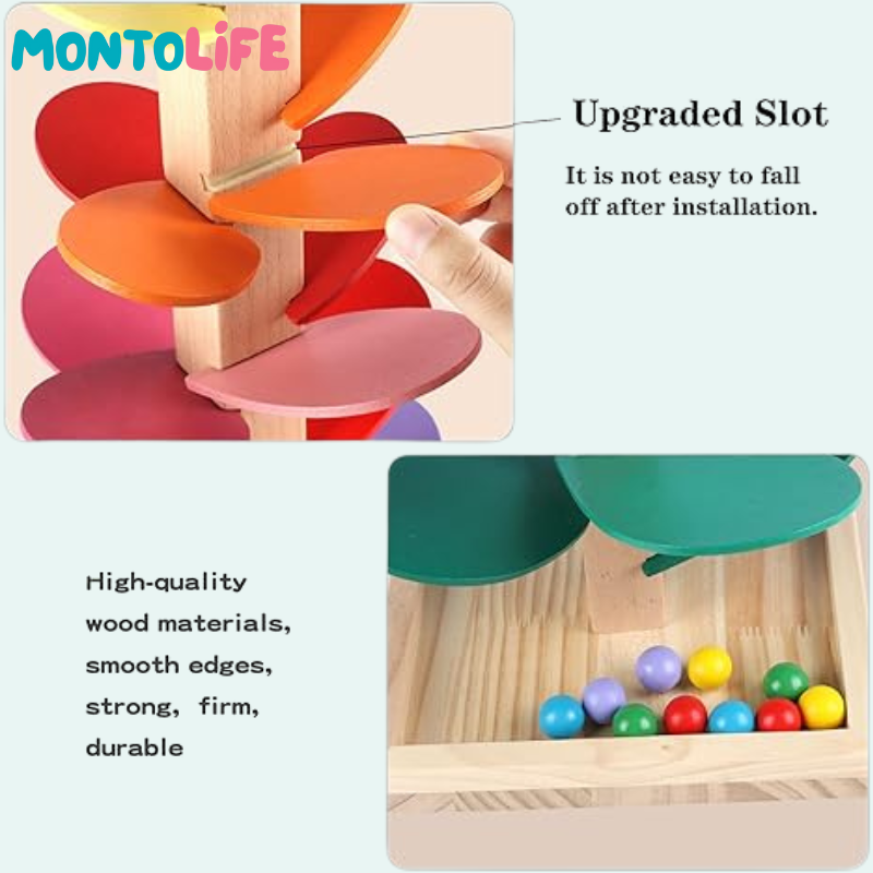 Wooden Rainbow Tree – Soothing Drop Ball Toy