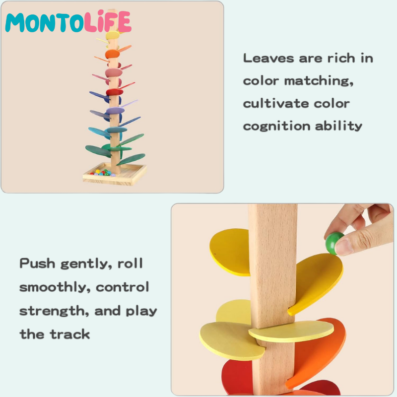Wooden Rainbow Tree – Soothing Drop Ball Toy
