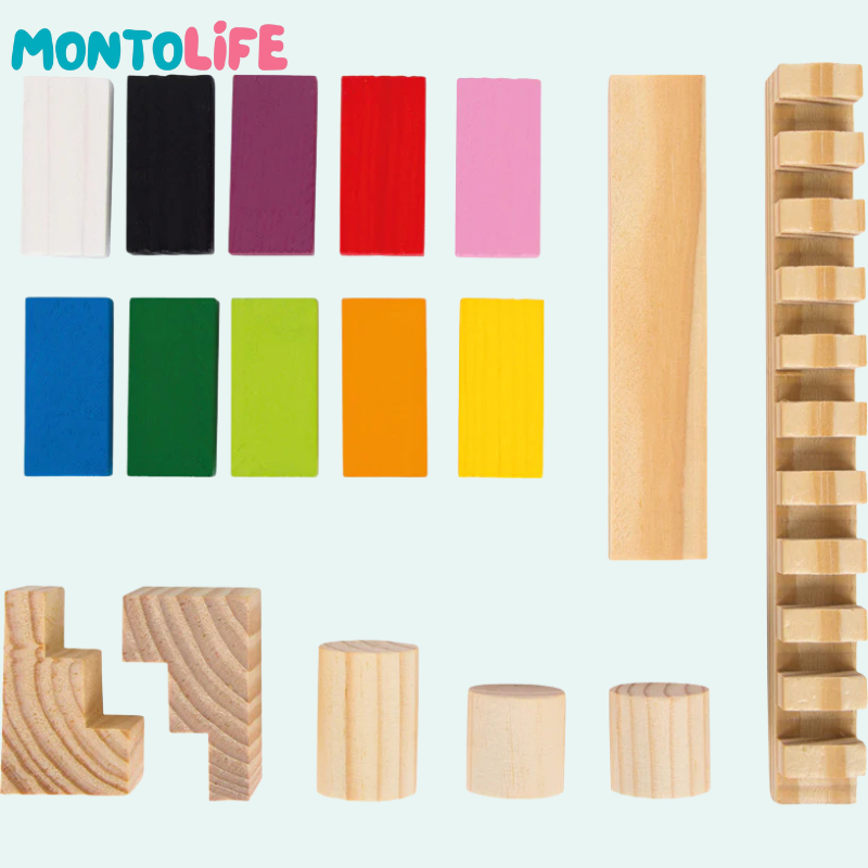 Wooden Domino Set – 560-Piece Creative Chain Reaction Building Game