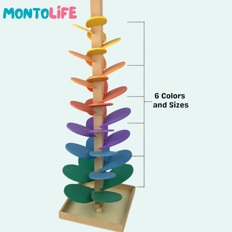 Wooden Rainbow Tree – Soothing Drop Ball Toy