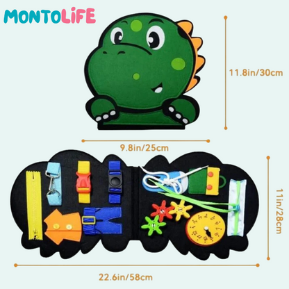 Sensory Busy Board – Dinosaur Activity Toy for Toddlers & Early Learning Fun