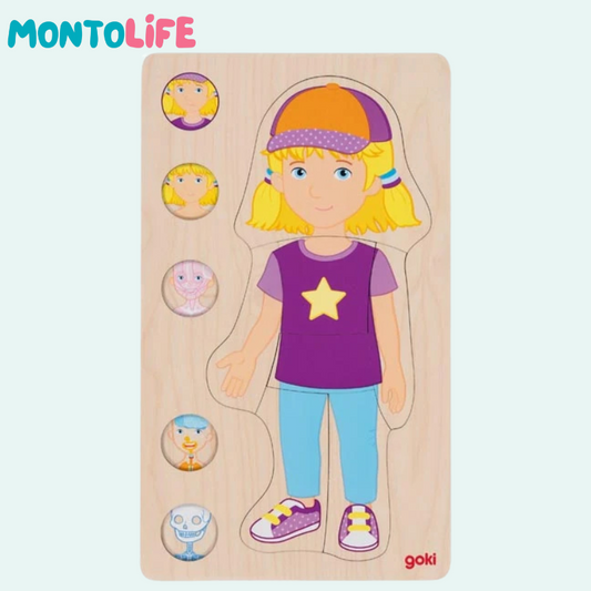 Wooden Layer Puzzle Anatomy Girl – Educational Human Body Learning Toy
