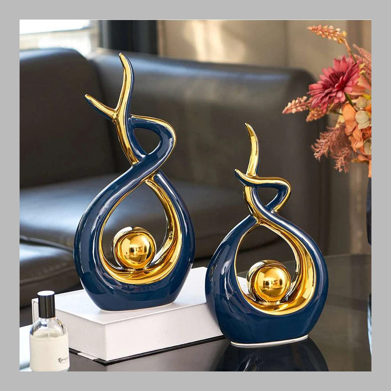 Modern Abstract Ceramic Sculpture – Elegant Home & Office Decor