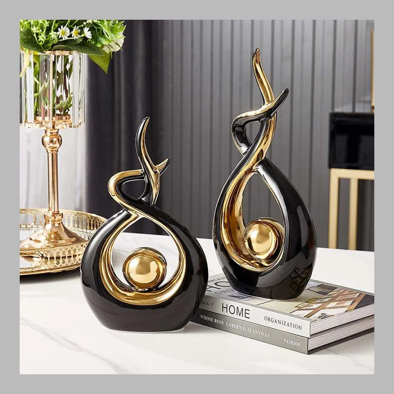 Modern Abstract Ceramic Sculpture – Elegant Home & Office Decor
