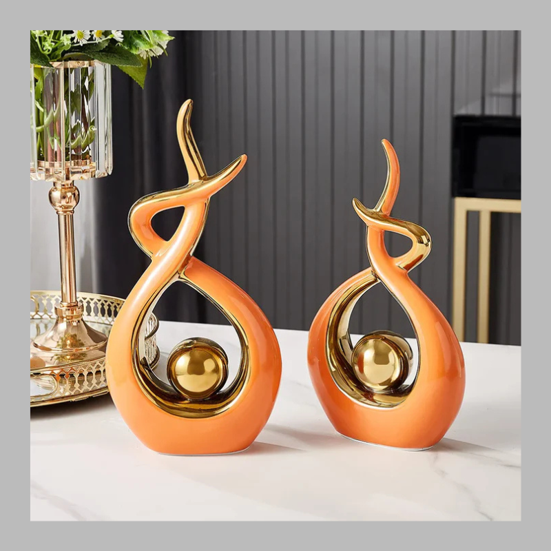 Modern Abstract Ceramic Sculpture – Elegant Home & Office Decor